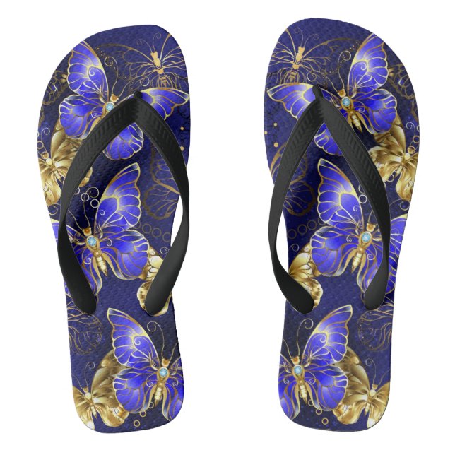 Composition with Sapphire Butterflies Jandals (Footbed)