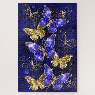 Composition with Sapphire Butterflies Jigsaw Puzzle