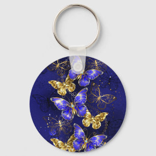 Composition with Sapphire Butterflies Key Ring