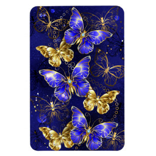 Composition with Sapphire Butterflies Magnet