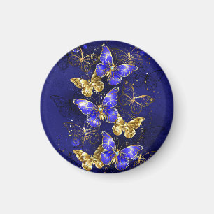 Composition with Sapphire Butterflies Magnet