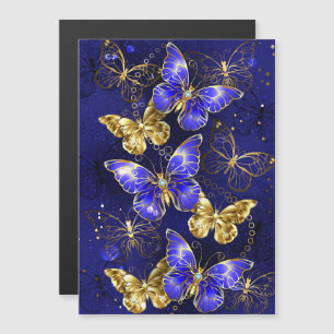 Composition with Sapphire Butterflies Magnetic Invitation