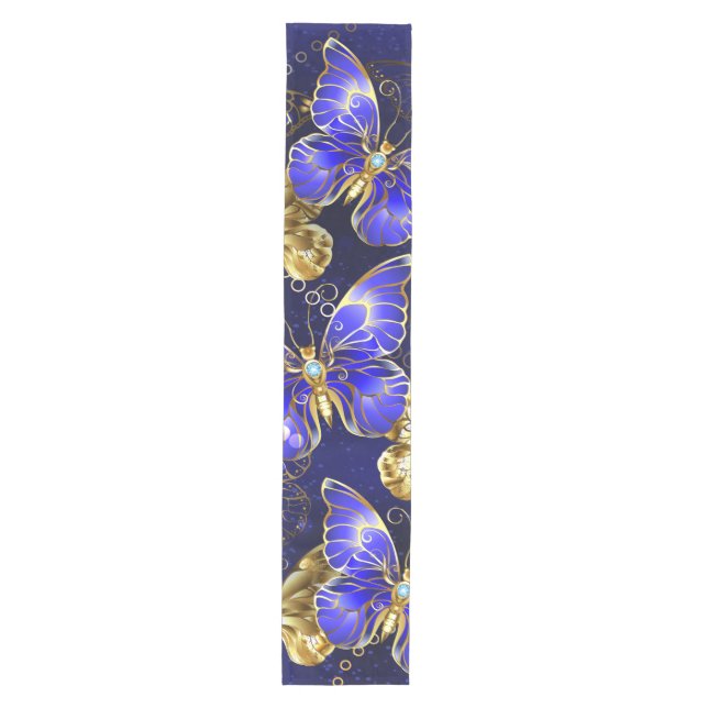 Composition with Sapphire Butterflies Medium Table Runner (Front)