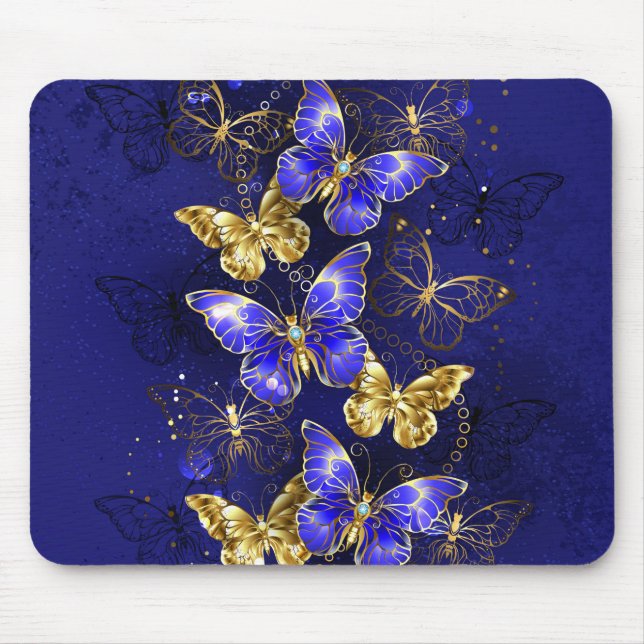 Composition with Sapphire Butterflies Mouse Pad (Front)