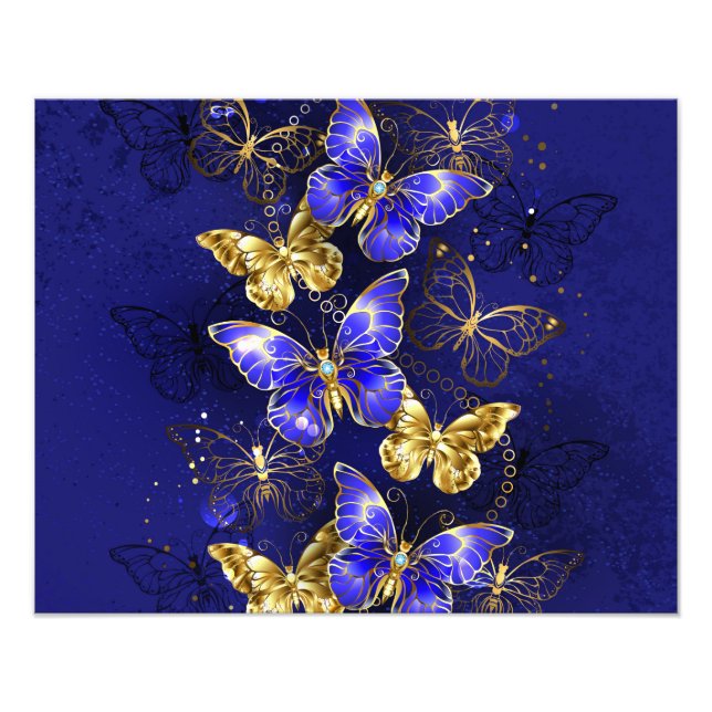 Composition with Sapphire Butterflies Photo Print (Front)