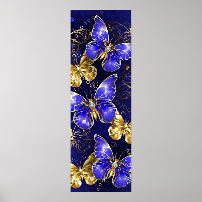 Composition with Sapphire Butterflies Poster (Front)