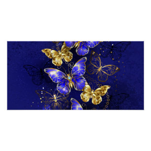 Composition with Sapphire Butterflies Poster