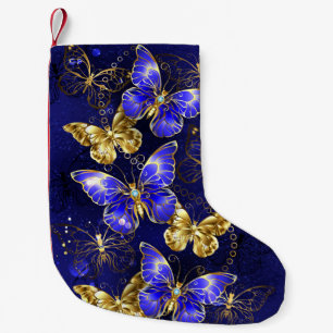 Composition with Sapphire Butterflies Small Christmas Stocking