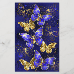 Composition with Sapphire Butterflies Stationery