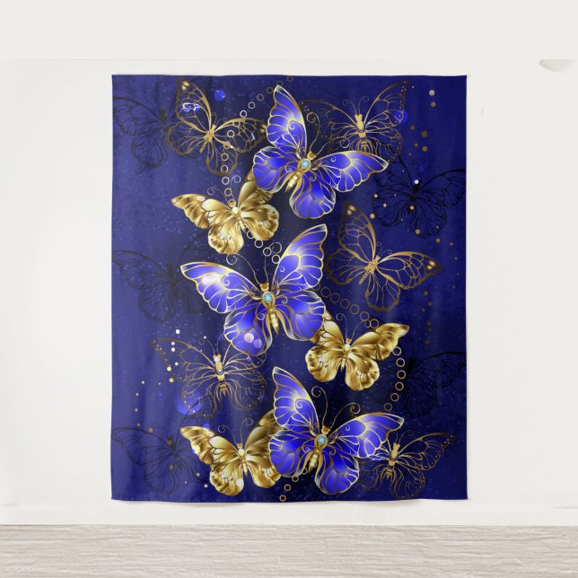 Composition with Sapphire Butterflies Tapestry (Front)