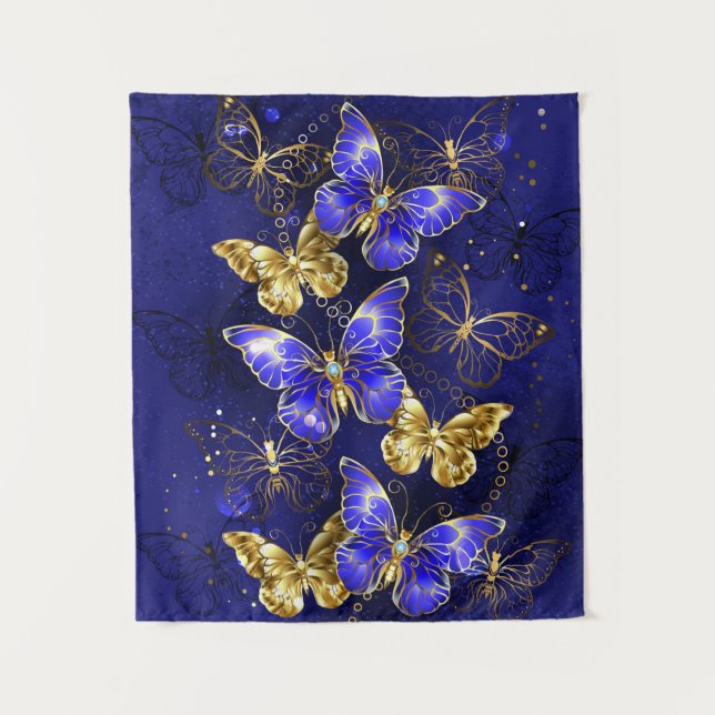 Composition with Sapphire Butterflies Tapestry (Front)