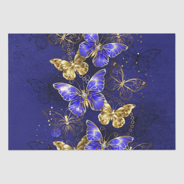 Composition with Sapphire Butterflies Tissue Paper (Front)