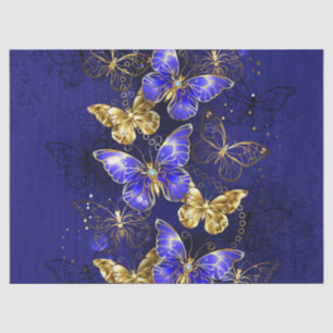 Composition with Sapphire Butterflies Tissue Paper