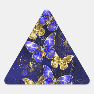 Composition with Sapphire Butterflies Triangle Sticker