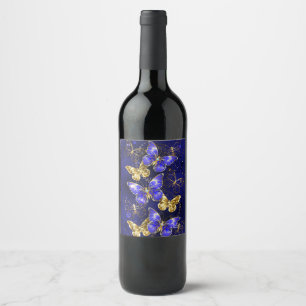 Composition with Sapphire Butterflies Wine Label
