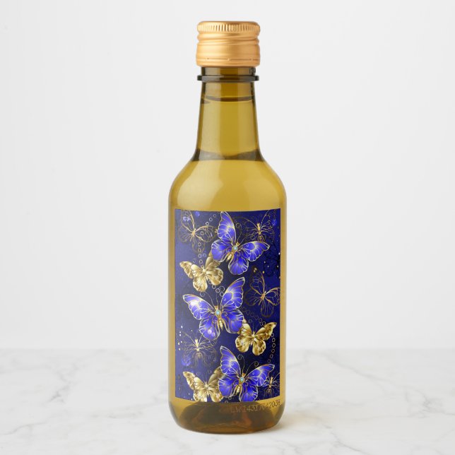 Composition with Sapphire Butterflies Wine Label (Front)