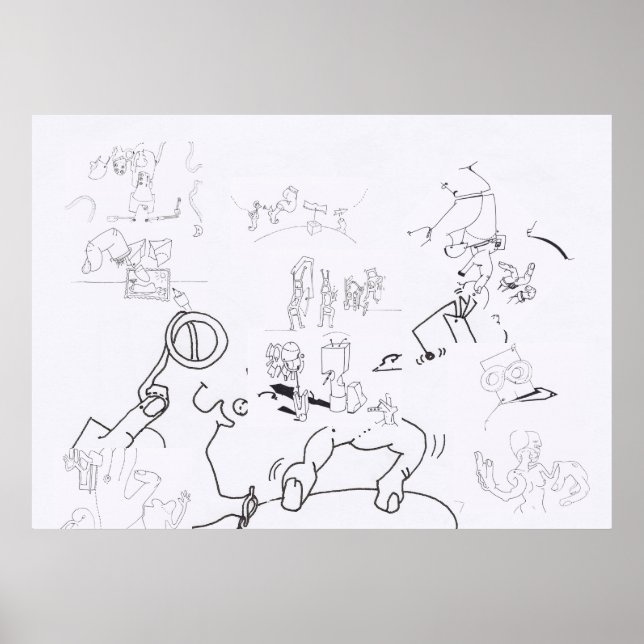 Composition with Surreal Drawings Colouring P 2 Poster (Front)