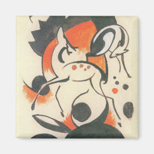 Composition with Two Deer by Franz Marc Magnet