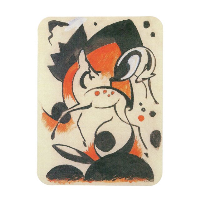 Composition with Two Deer by Franz Marc Magnet (Vertical)