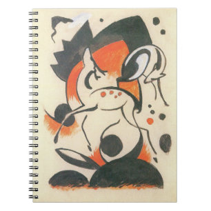 Composition with Two Deer by Franz Marc Spiral Notebook