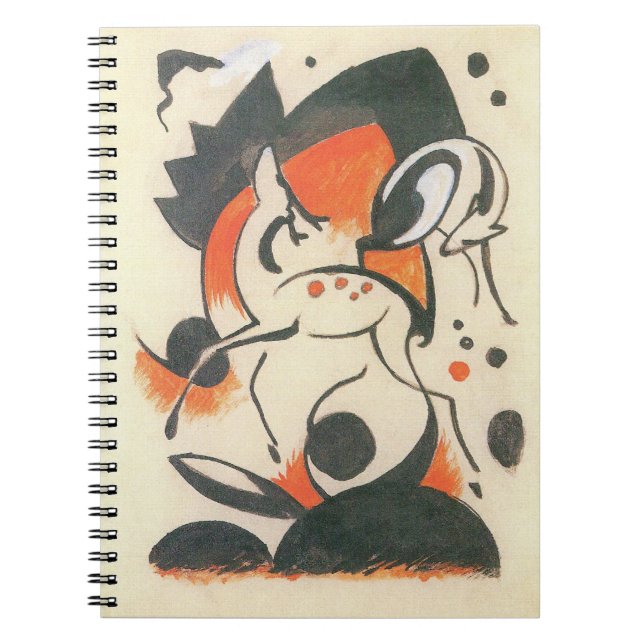 Composition with Two Deer by Franz Marc Spiral Notebook (Front)
