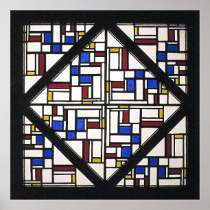 Composition with Window with Coloured Glass Poster