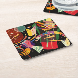 Composition X Biomorphic Abstraction -  Kandinsky Square Paper Coaster