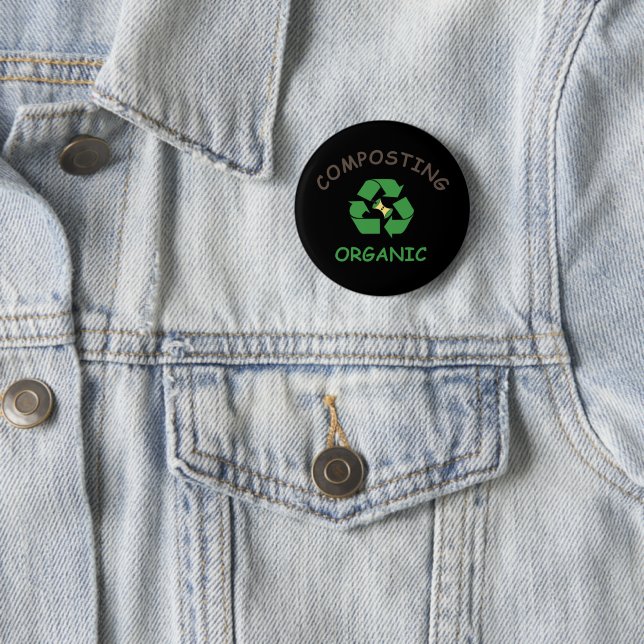 compost composting composter organic farming 6 cm round badge (In Situ)