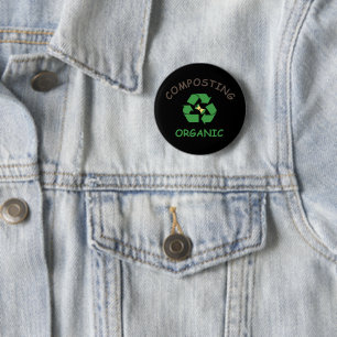 compost composting composter organic farming 6 cm round badge