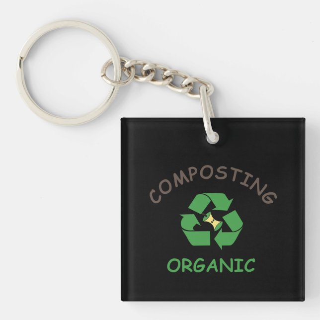 compost composting composter organic farming key ring (Front)