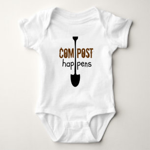 Compost Happens Mulch Humour Shovel Baby Bodysuit