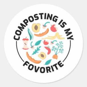 Composting Compost Garden Gardener Funny Gift Classic Round Sticker