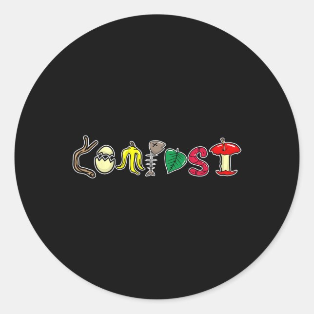 Composting Recycling Earth Day Compost Recycle  Classic Round Sticker (Front)