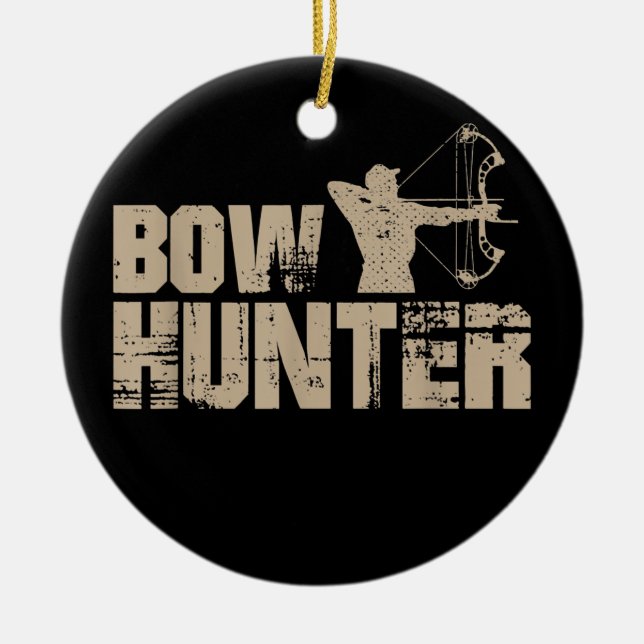 Compound Bow Hunting Deer Sport Hunt Hobby  Ceramic Tree Decoration (Front)