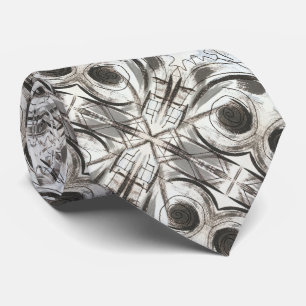 Compromise-Black and Grey Abstract Brushstrokes Tie
