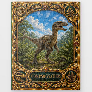 Compsognathus Dinosaur, Jewelled Heirloom Art Jigsaw Puzzle