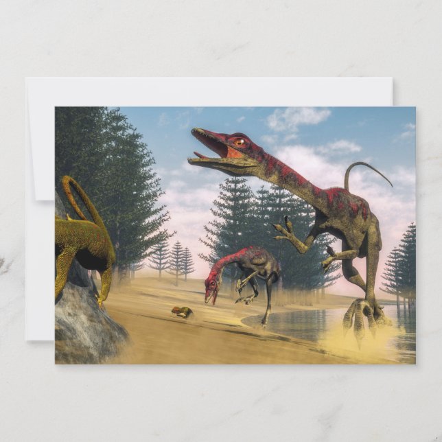 Compsognathus dinosaurs - 3D render (Front)