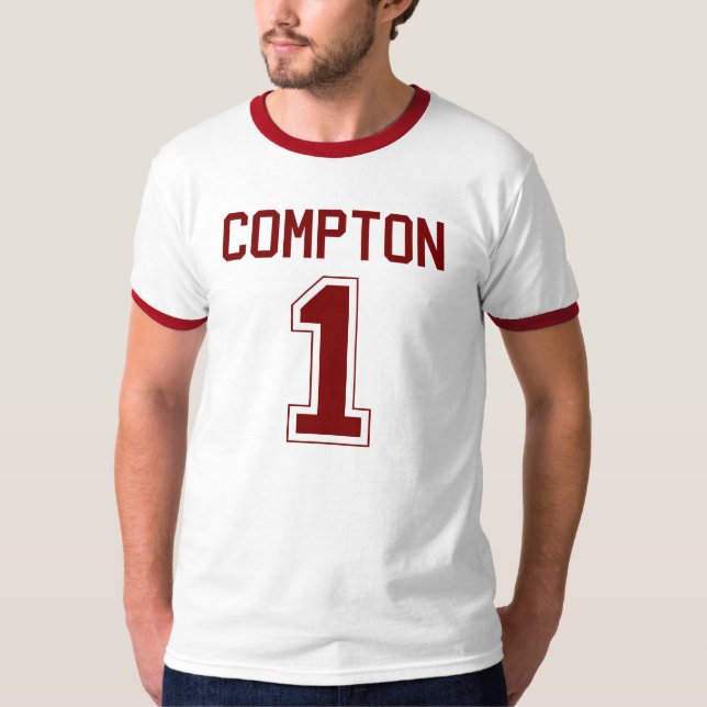 Compton #1 Football Jersey T-Shirt (Front)
