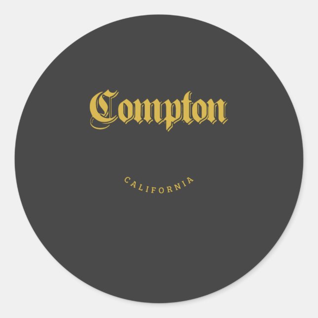 Compton California Gold Classic Round Sticker (Front)
