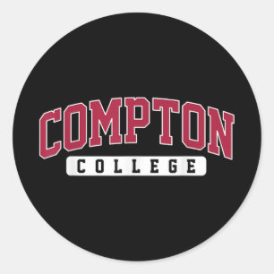 Compton College Arch Retro Vintage Design For Men Classic Round Sticker