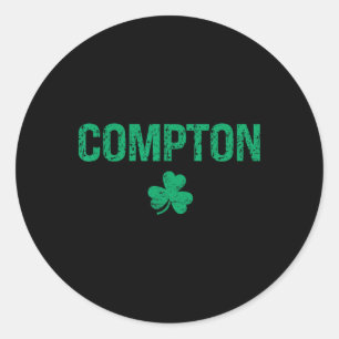 Compton Irish Shamrock St Patrick's Day Classic Round Sticker