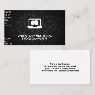 Computer and Chat Icon Business Card