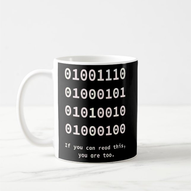 Computer Binary Code Nerd Programmers And Develope Coffee Mug (Left)