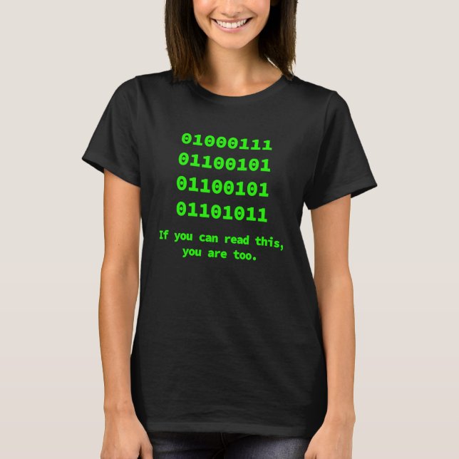 Computer Binary Code Programmer Software Engineer T-Shirt (Front)
