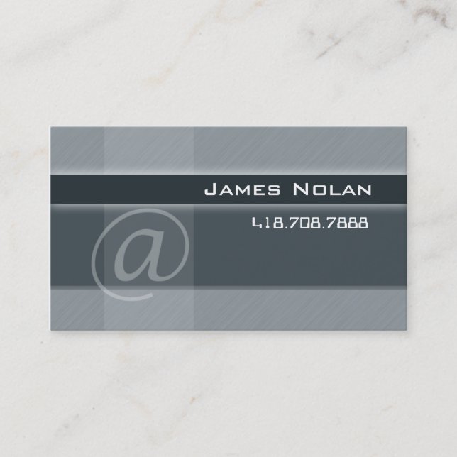 Computer Business Cards Grey Abstract Angle (Front)