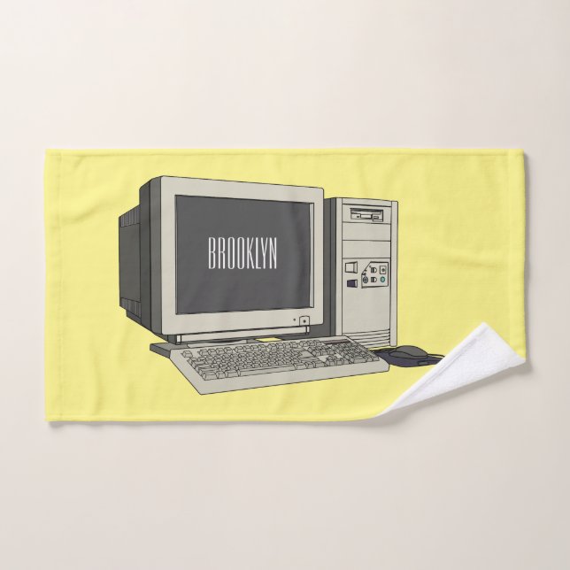Computer cartoon illustration  bath towel set (Hand Towel)