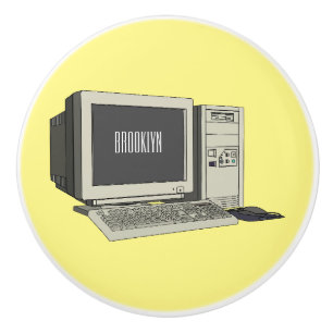 Computer cartoon illustration ceramic knob