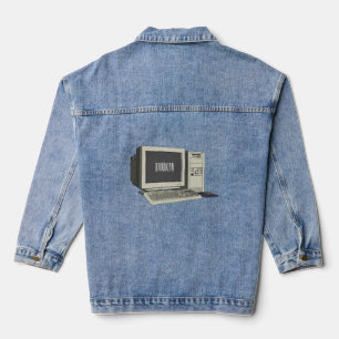 Computer cartoon illustration denim jacket