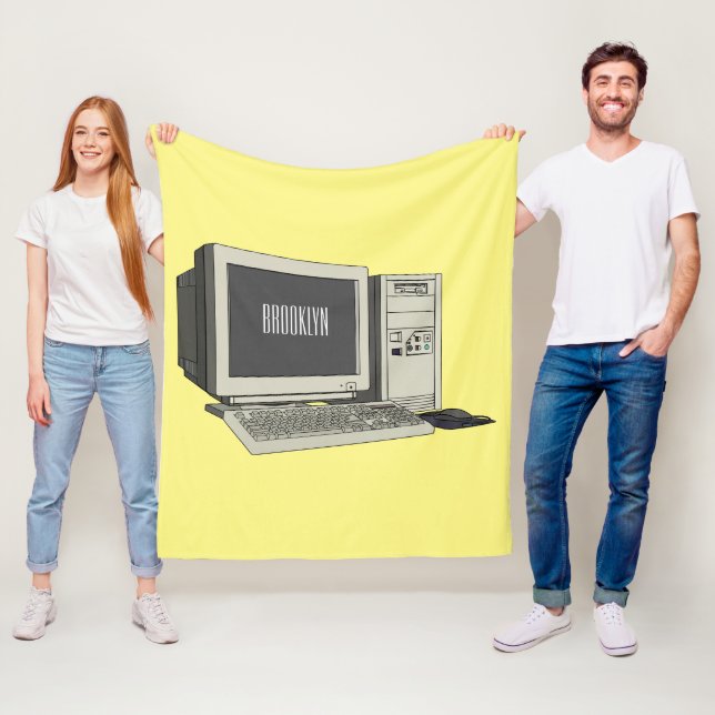 Computer cartoon illustration  fleece blanket (In Situ)