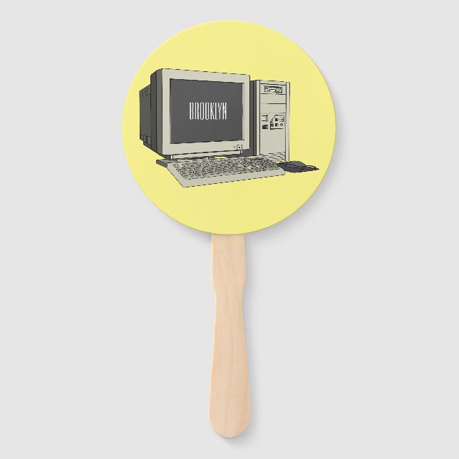 Computer cartoon illustration  hand fan (Front)